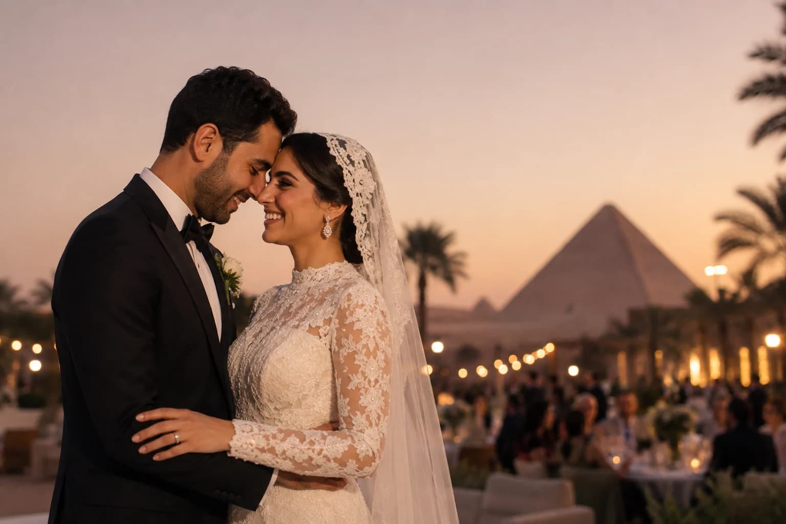 Mariam and Adam at their Cairo wedding